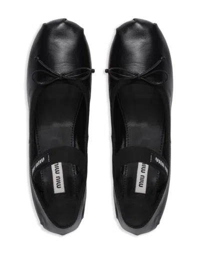 Miu Miu Satin Ballet Flats In Multicolor