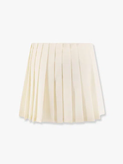 Miu Miu Pleated Mohair Fabric Mini-skirt In White