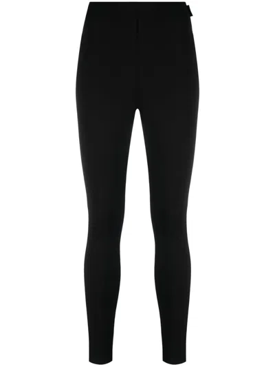 Moncler Brand-embossed Slim-fit High-rise Stretch-woven Leggings In Multicolor