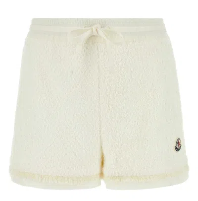 Moncler Ivory Tweed Shorts In White
