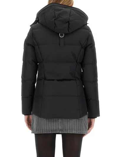 Moose Knuckles Cloud 3q 800 Fill Power Down Puffer Jacket With Removable Genuine Shearling Trim In Black