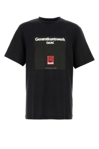 Oamc Apollo Cotton T-shirt In Black
