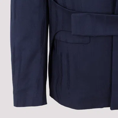 Off-white Wool Single-breasted Blazer In Blue