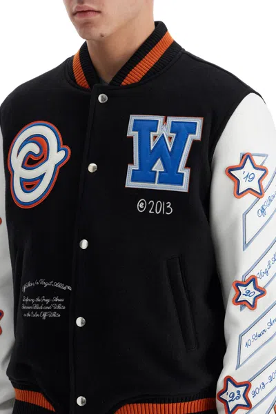 Shop Off-white Bomber Varsity Wizard Men In Black