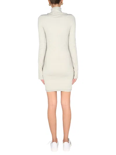 Off-white Contemporary High Neck Mini Dress In Gray
