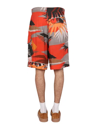 Palm Angels Cargo Bermuda Shorts In Multicolor