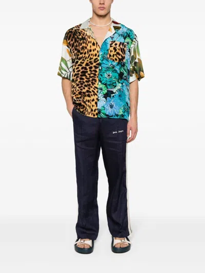 Palm Angels Men Logo Track Pants In Multicolor