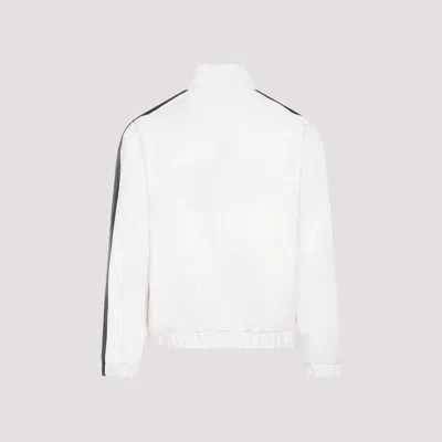 Palm Angels Monogram Off White Leather Jacket In White