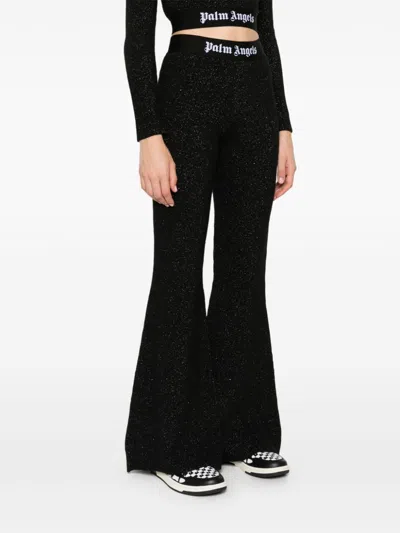 Palm Angels Black Elasticized Lounge Pants In Multicolor