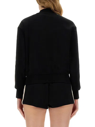 Palm Angels Track Sweatshirt With Contrast Bands In Black
