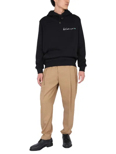 Paul Smith Logo Print Oversized Hoodie In Black