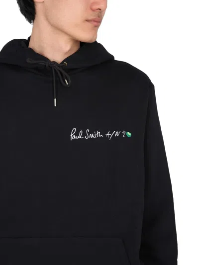 Paul Smith Logo Print Oversized Hoodie In Black
