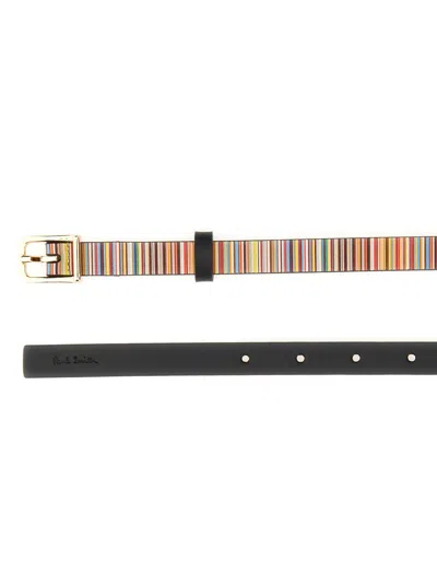 Paul Smith Women Belt With Logo In Multicolor
