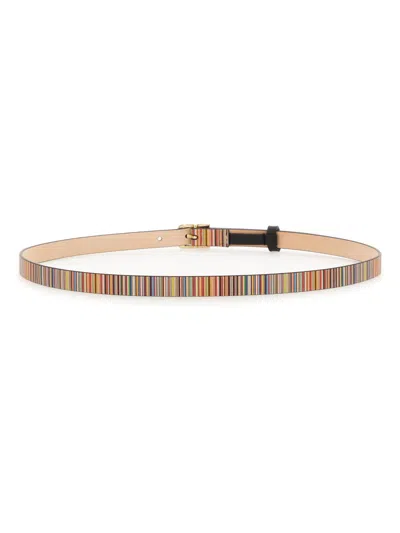 Paul Smith Women Belt With Logo In Multicolor
