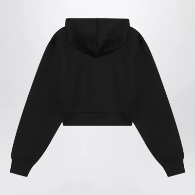 Prada Black Hoodie With Triangle Logo Women In Black
