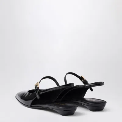 Prada Black Patent Leather Slingback Ballerina Women In Black