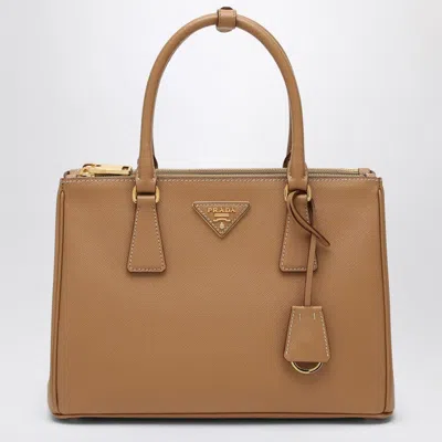 Prada Medium Beige Galleria Bag In Saffiano Women In Cream