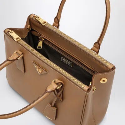 Prada Medium Beige Galleria Bag In Saffiano Women In Cream
