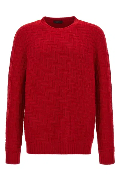Prada Wool And Cashmere Sweater In Red