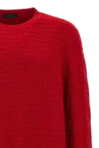 Prada Wool And Cashmere Sweater In Red