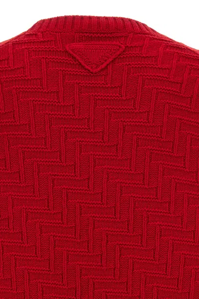 Prada Wool And Cashmere Sweater In Red