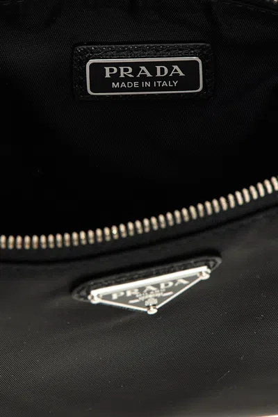 Prada Men Re-nylon Clutch In Black