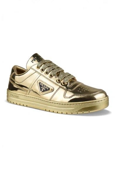 Prada Women Downtown Sneakers In Gold