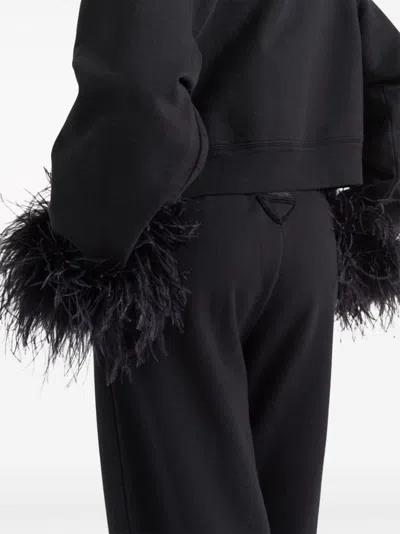 Prada Jogginghose Aus Baumwollfleece Mit Federbesatz In Multicolor