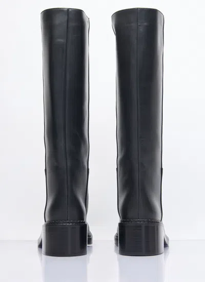 Prada Women Leather Knee-high Boots In Black