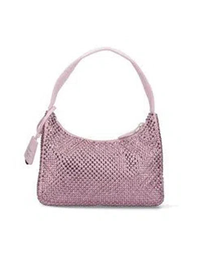 Prada Re-edition 2000 Crystal-embellished Mini Bag In Pink
