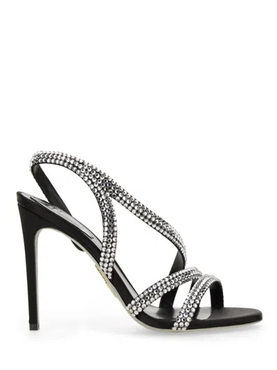 René Caovilla 105mm Lisa Sandals In Black
