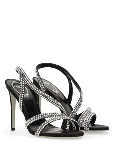 René Caovilla 105mm Lisa Sandals In Black
