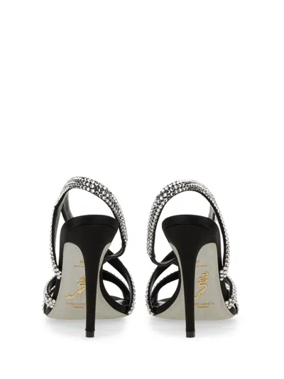 René Caovilla 105mm Lisa Sandals In Black