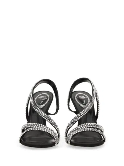 René Caovilla 105mm Lisa Sandals In Black