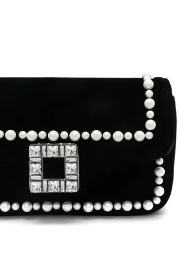 Roger Vivier Viv Jeu De Fille Embellished Velvet Bag In Multicolor