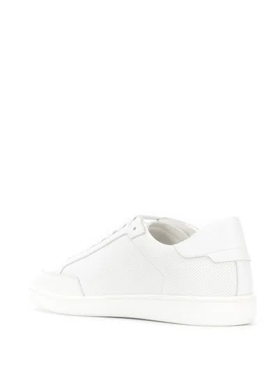Saint Laurent Low-top Leather Sneakers Round Toe In Multicolor