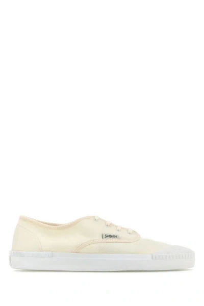 Saint Laurent Logo Print Low Top Sneakers In White