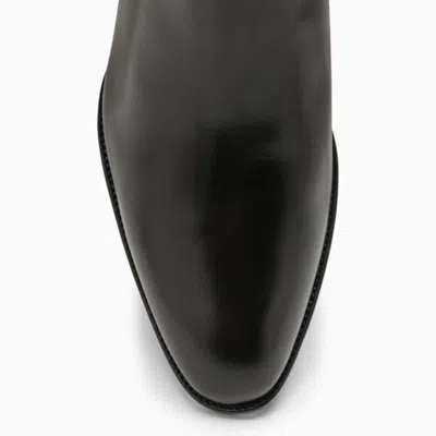 Saint Laurent Leather Wyatt Chelsea Boots In Black