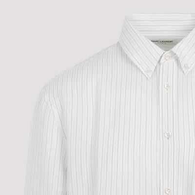 Saint Laurent Men's Polka-dot Silk Shirt In Multicolor