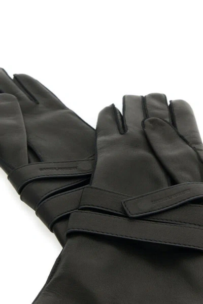 Saint Laurent Premium Leather Gloves For Women In Black