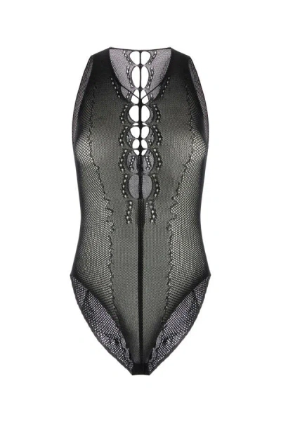 Saint Laurent Cut-out Detailing Bodysuit In Black