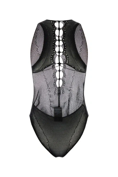 Saint Laurent Cut-out Detailing Bodysuit In Black