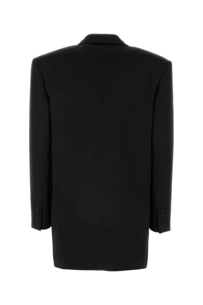 Saint Laurent Women Black Grain De Poudre Wool Tuxedo Jacket In Black
