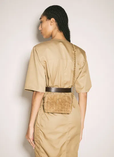 Saint Laurent Women Cassandre Matelassé Carré Mini Camera Bag In Brown