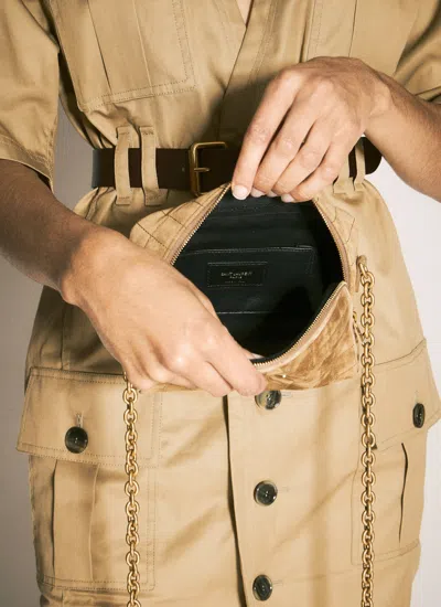 Saint Laurent Women Cassandre Matelassé Carré Mini Camera Bag In Brown