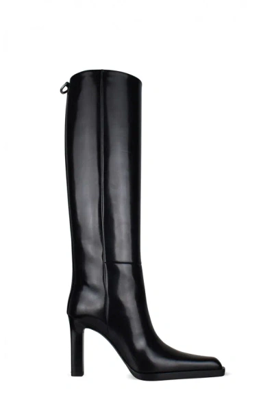Saint Laurent Nina 110mm Leather Over-the-knee Boots In Black
