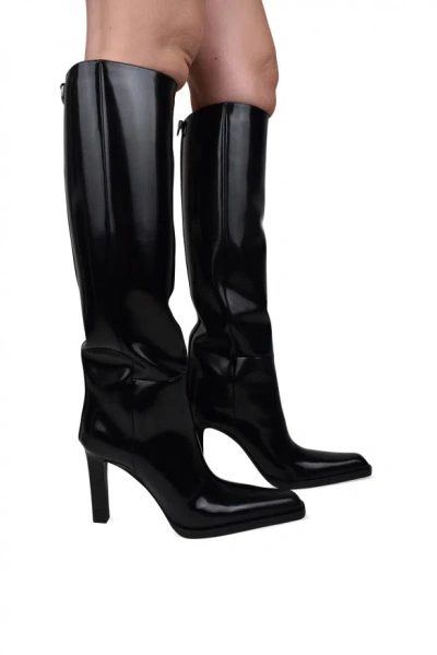 Saint Laurent Nina 110mm Leather Over-the-knee Boots In Black