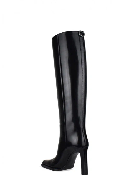 Saint Laurent Nina 110mm Leather Over-the-knee Boots In Black