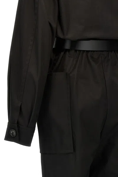 Saint Laurent Black Twill Jumpsuit In Black