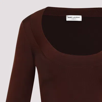 Saint Laurent Women  Mini Dress In Brown